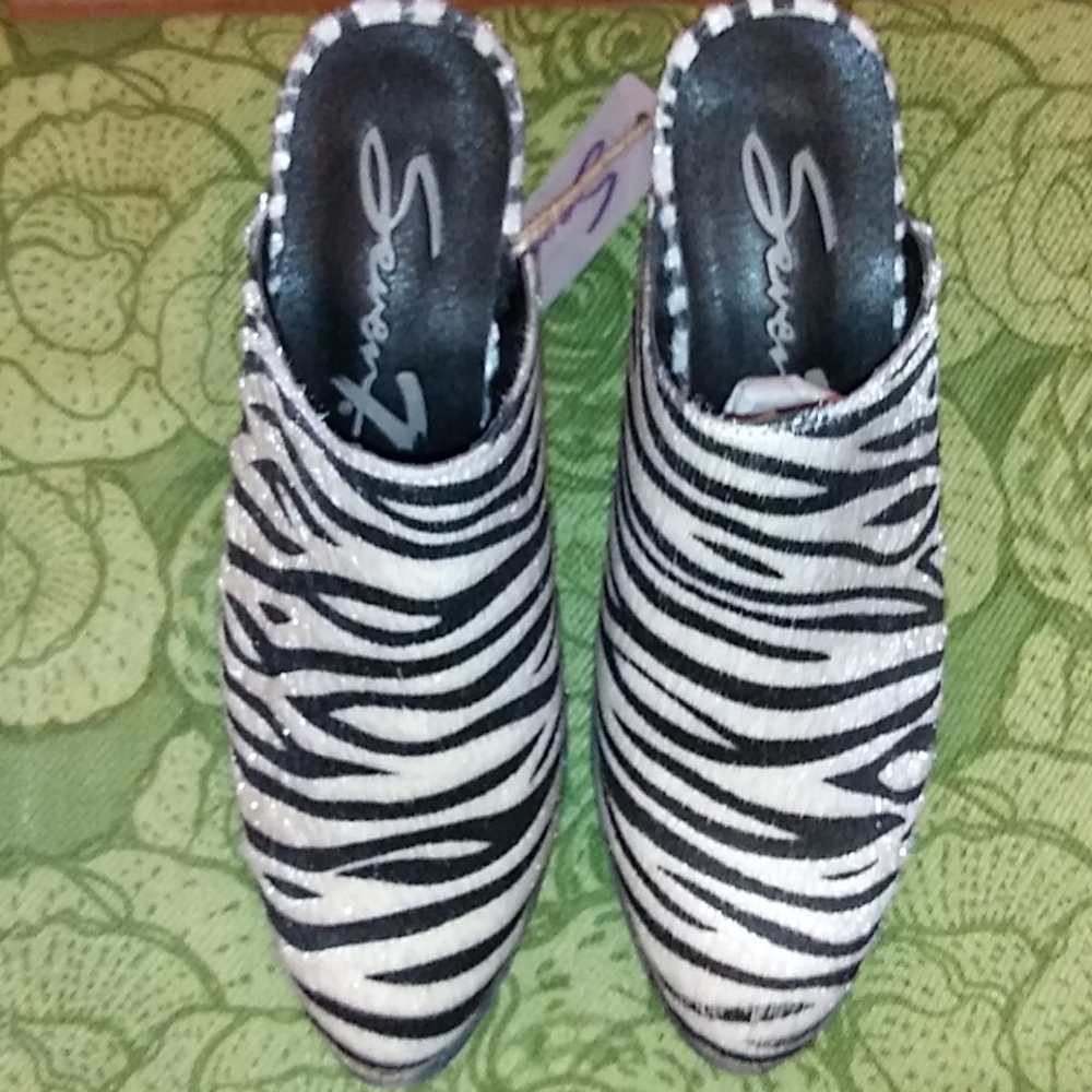 Seven Zebra Print Dandy Mule